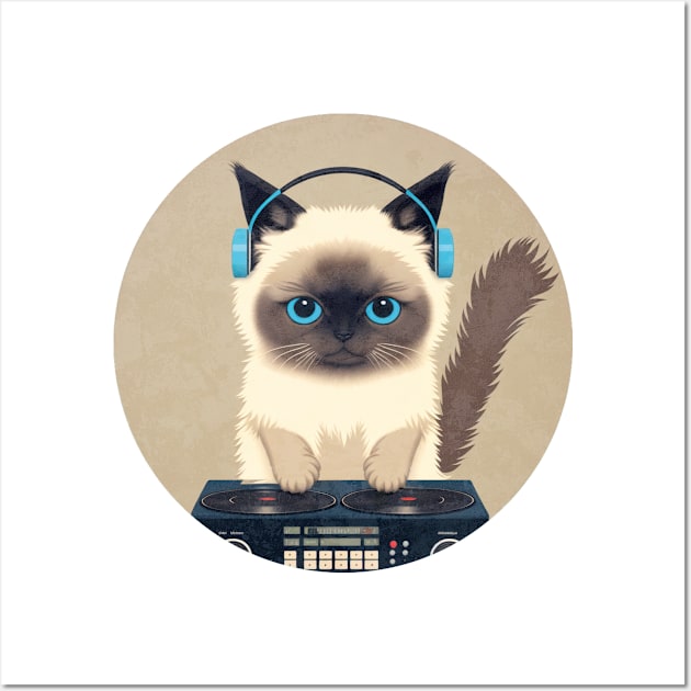 Cute DJ Ragdoll Cat Wall Art by JGodvliet